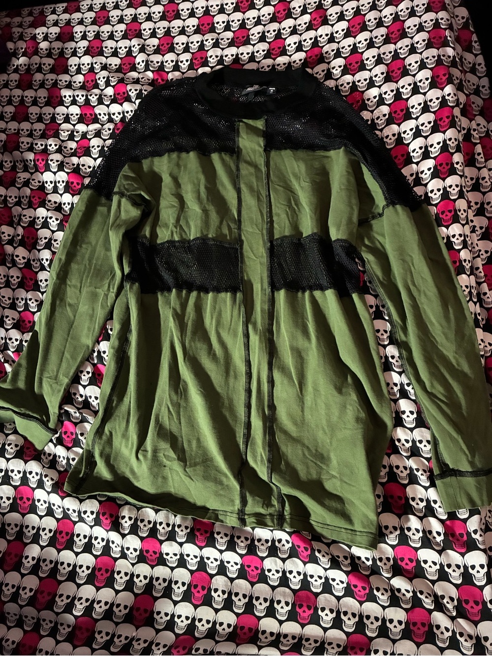 The Ragged Priest army green mesh top